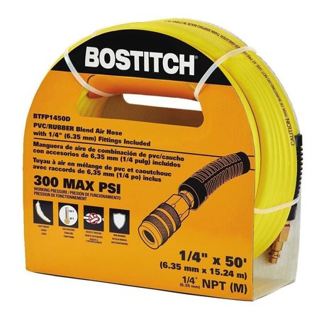 BOSTITCH 50-ftX1/4-in PVC/Rubber Blend Hose with Fitting BTFP1450D
